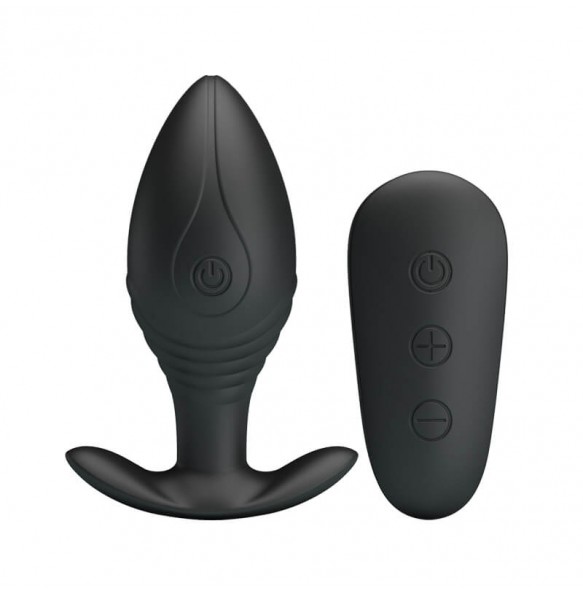 PRETTY LOVE - Royal Pleasure Wireless Remote Anal Plug (Black)